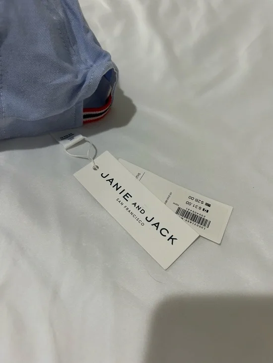 Janie and Jack Light Blue Cap with Red-White-Blue Trim - Picture 4 of 7